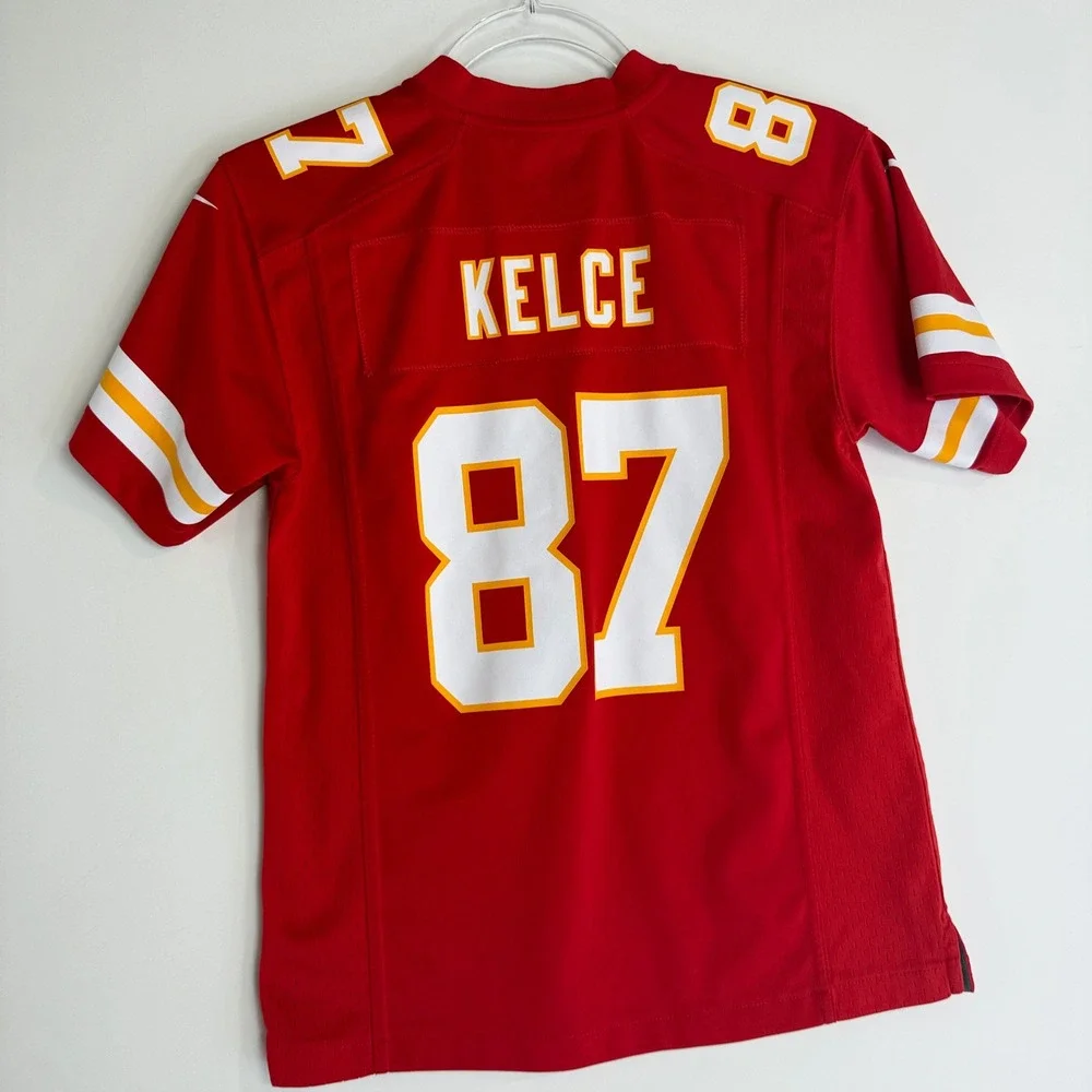 Nike Kansas City Chiefs Jersey Kids M 10/12 Red Travis Kelce 87 NFL On Field
